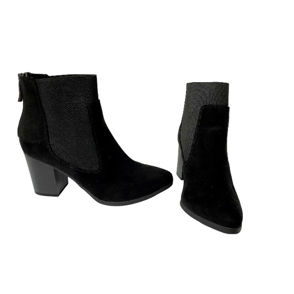 EUC Black Ankle Zip-Up Boot with Chunky Block Heel for Women. Size 8 - Picture 2 of 8